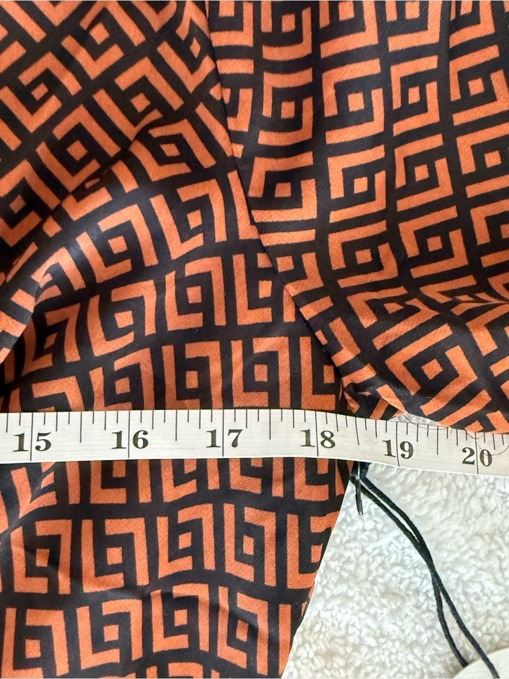 Milk & Honey Geometric Print Rust Cowl Neck Women's Blouse - Picture 6 of 7